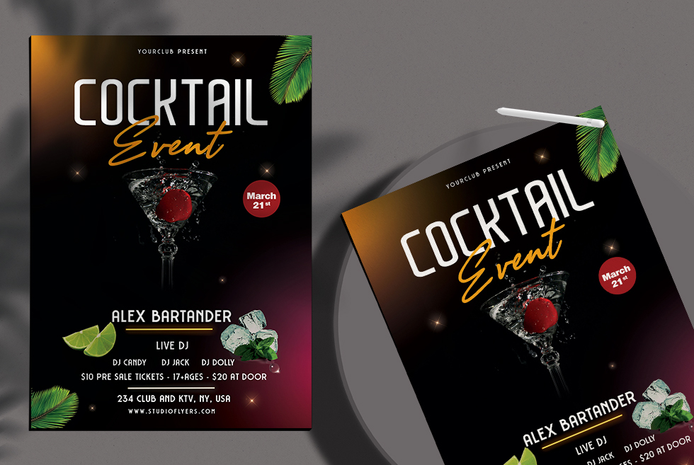 Cocktail Event Free Psd Flyer Template Free Psd Templates