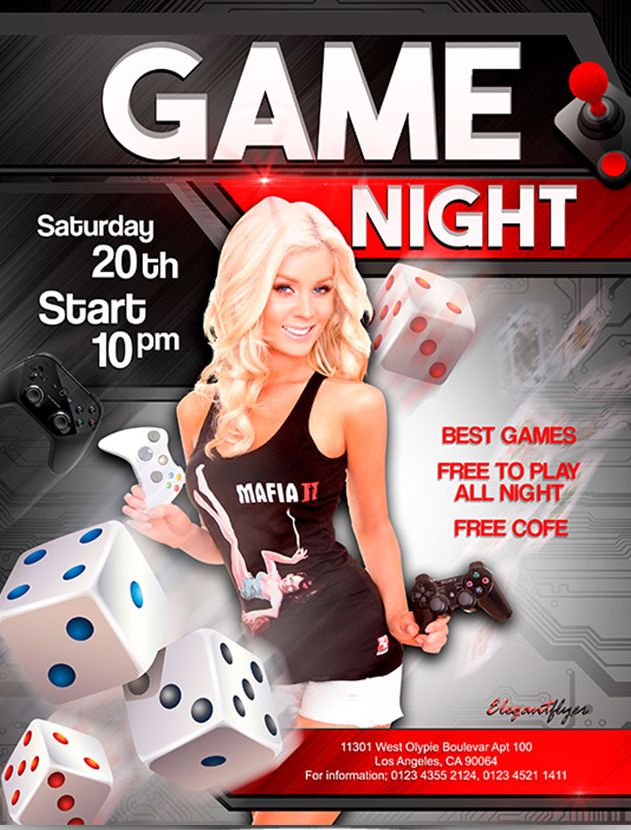 Game night Free Flyer PSD Template Free PSD templates