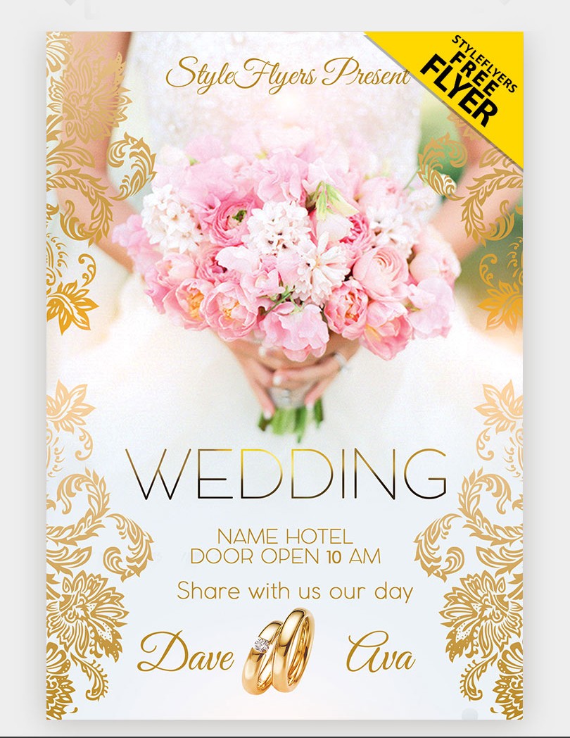 Wedding Invitation Free PSD Flyer Template - Free PSD templates