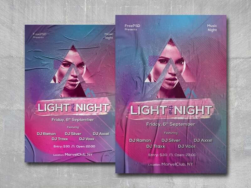 Light the Night Free PSD Flyer Template - Free PSD templates